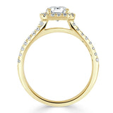 1.60ct  Asscher Cut Moissanite Engagement Ring, Classic Halo with Split Shank,  Available in White Gold, Platinum, Rose Gold or Yellow Gold
