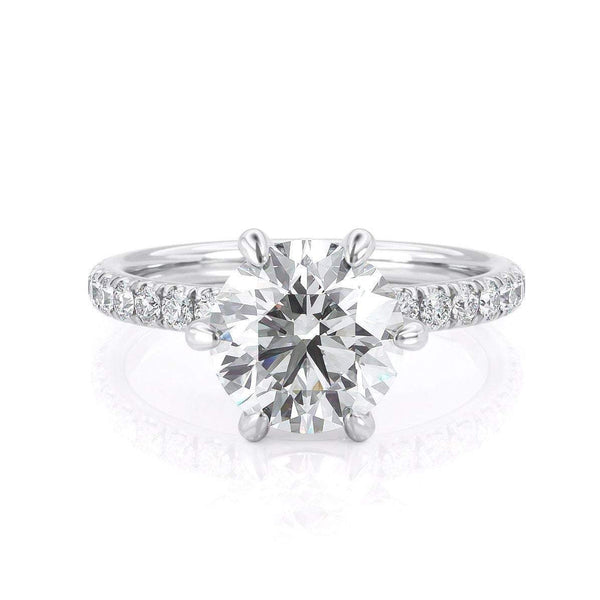 2.00ct Round Cut Moissanite Engagement Ring, Available in White Gold or Platinum