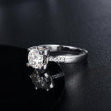 1.00ct Moissanite Engagement Ring, Classic Four Claw Suspended Setting with Stone Set Shoulders , Sterling Silver & Platinum