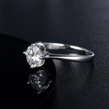 1.00ct Moissanite Engagement Ring, Classic Four Claw Setting, Sterling Silver & Platinum