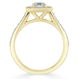 1.40ct Asscher Cut Moissanite Engagement Ring, Classic Halo, Available in White Gold, Platinum, Rose Gold or Yellow Gold