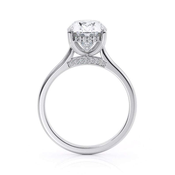 3.50ct Oval Cut Moissanite, Classic Engagement Ring, Available in White Gold or Platinum