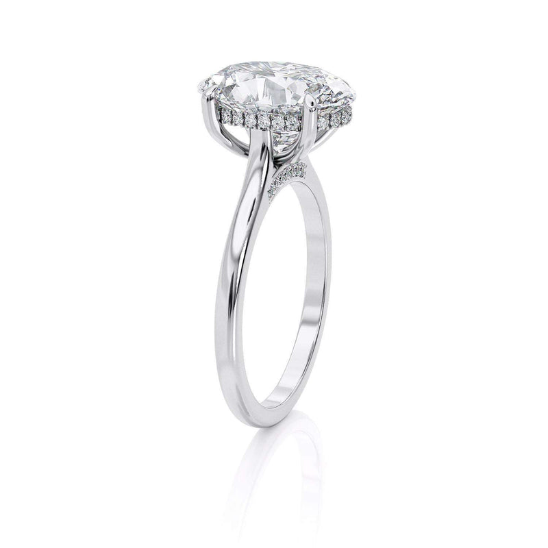 3.50ct Oval Cut Moissanite, Classic Engagement Ring, Available in White Gold or Platinum