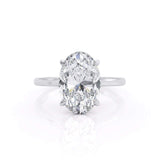 3.50ct Oval Cut Moissanite, Classic Engagement Ring, Available in White Gold or Platinum