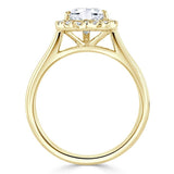 Lab-Diamond Heart Cut Halo Engagement Ring, Choose Your Stone Size and Metal