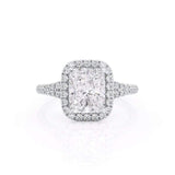 2.50ct Cushion Cut Moissanite, Classic Halo Engagement Ring, Available in White Gold or Platinum