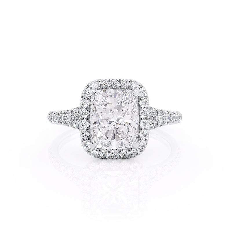 2.50ct Cushion Cut Moissanite, Classic Halo Engagement Ring, Available in White Gold or Platinum