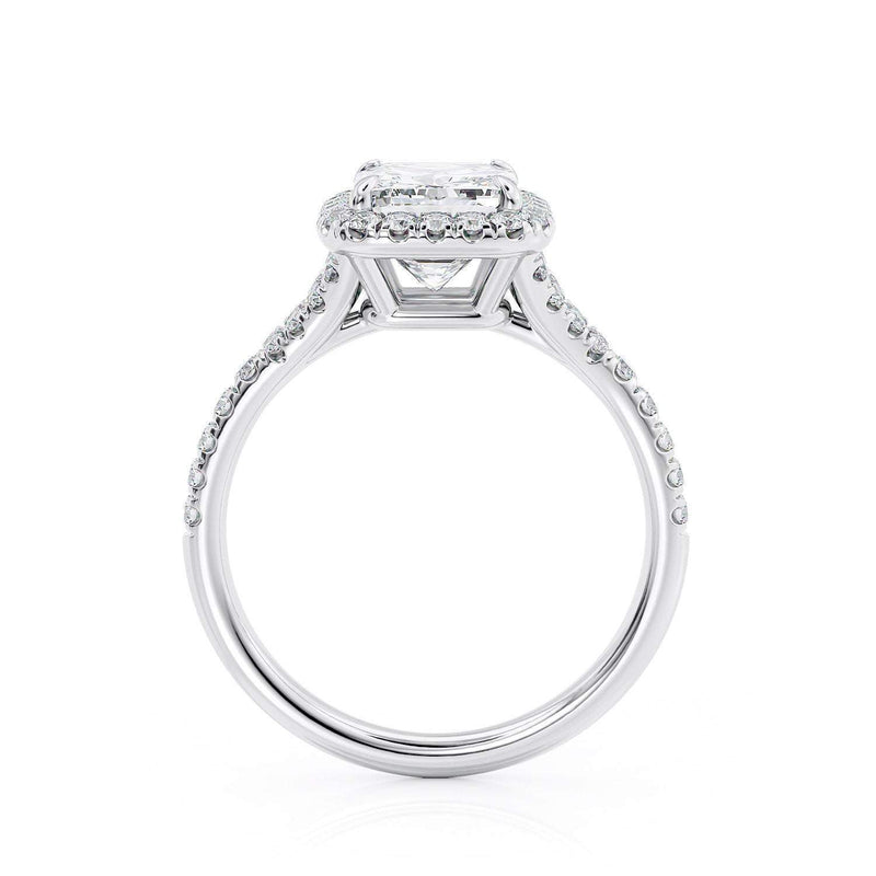 2.50ct Cushion Cut Moissanite, Classic Halo Engagement Ring, Available in White Gold or Platinum