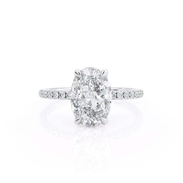 2.50ct Oval Cut Moissanite, Classic Engagement Ring, Available in White Gold or Platinum