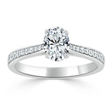 1.00ct  Oval Cut Moissanite Engagement Ring, Classic Style,  Available in White Gold, Platinum, Rose Gold or Yellow Gold