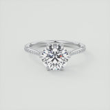 Round Cut 6 Claw Diamond Engagement Ring