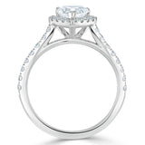 1.45ct  Heart Cut Moissanite Engagement Ring, Classic Halo,  Available in White Gold, Platinum, Rose Gold or Yellow Gold