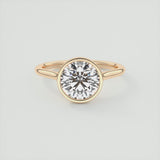 Round Cut Rub-over Diamond Engagement Ring