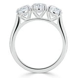 1.00ct  Round Cut Moissanite 3 stone Engagement Ring,  Available in White Gold, Platinum, Rose Gold or Yellow Gold