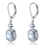 1.50ct each, Vintage Art Deco, Oval Cut Diamond Earrings, 925 Sterling Silver