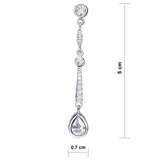 1.00ct each, Vintage Art Deco Pear Cut Diamond Earrings, 925 Sterling Silver