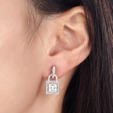 2.00ct Vintage Art Deco, Princess Cut Diamond Stud Earrings, 925 Sterling Silver