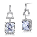 4.00ct each, Vintage Art Deco, Radiant Cut Diamond Earrings, 925 Sterling Silver