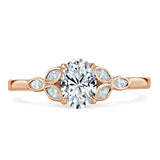 1.00ct Oval Cut Moissanite Engagement Ring, Vintage Style,  Available in White Gold, Platinum, Rose Gold or Yellow Gold