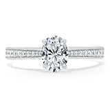 1.00ct  Oval Cut Moissanite Engagement Ring, Classic Style,  Available in White Gold, Platinum, Rose Gold or Yellow Gold