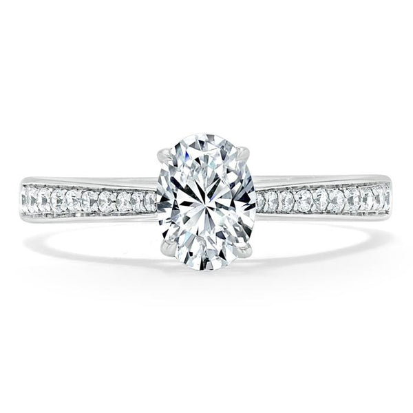 1.00ct  Oval Cut Moissanite Engagement Ring, Classic Style,  Available in White Gold, Platinum, Rose Gold or Yellow Gold