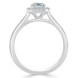 Lab-Diamond Asscher Cut Halo Engagement Ring, Choose Your Stone Size and Metal