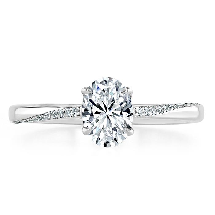 1.00ct Oval Cut Moissanite Engagement Ring, Classic Style,  Available in White Gold, Platinum, Rose Gold or Yellow Gold