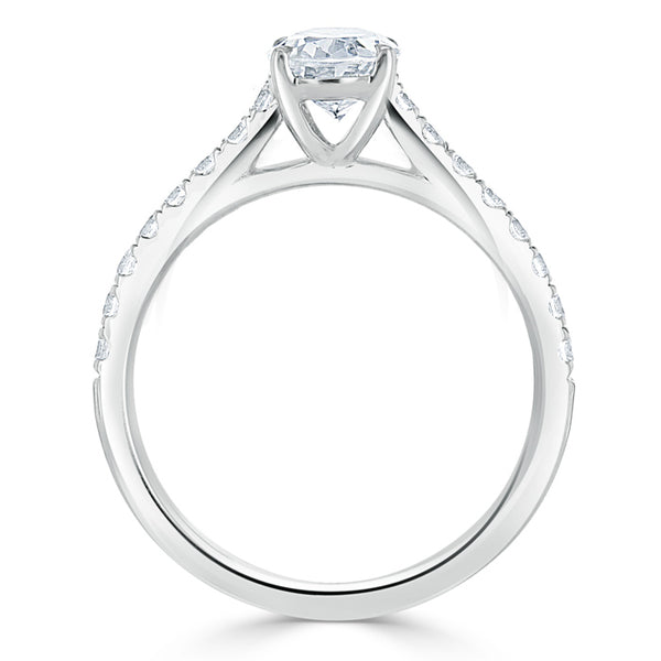 1.20ct  Oval Cut Moissanite Engagement Ring, Classic Style,  Available in White Gold, Platinum, Rose Gold or Yellow Gold
