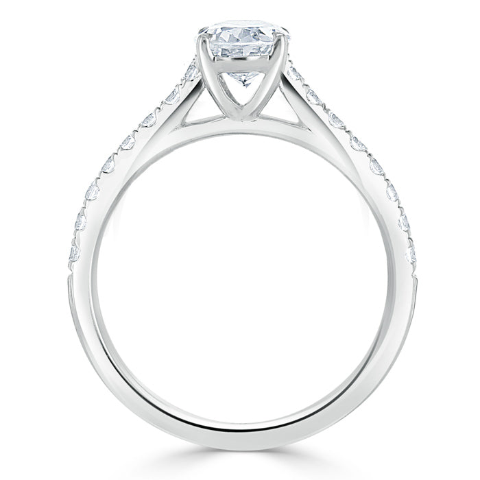 1.20ct  Oval Cut Moissanite Engagement Ring, Classic Style,  Available in White Gold, Platinum, Rose Gold or Yellow Gold