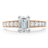 1.35ct  Emerland Cut Moissanite Engagement Ring, Tiffany Style,  Available in White Gold, Platinum, Rose Gold or Yellow Gold