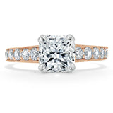 1.85ct  Cushion Cut Moissanite Engagement Ring, Tiffany Style,  Available in White Gold, Platinum, Rose Gold or Yellow Gold