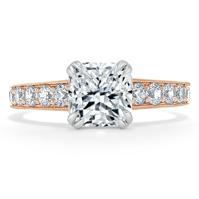 1.85ct  Cushion Cut Moissanite Engagement Ring, Tiffany Style,  Available in White Gold, Platinum, Rose Gold or Yellow Gold