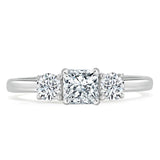 1.25ct  Princess Cut Moissanite 3 stone Engagement Ring,  Available in White Gold, Platinum, Rose Gold or Yellow Gold