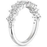 0.65ct Moissanite Wedding Band, Delicate Half Eternity Ring, Available in White Gold, Yellow Gold, Rose Gold  or Platinum