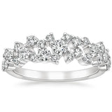 0.65ct Moissanite Wedding Band, Delicate Half Eternity Ring, Available in White Gold, Yellow Gold, Rose Gold  or Platinum