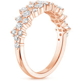 0.65ct Moissanite Wedding Band, Delicate Half Eternity Ring, Available in White Gold, Yellow Gold, Rose Gold  or Platinum