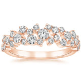 0.65ct Moissanite Wedding Band, Delicate Half Eternity Ring, Available in White Gold, Yellow Gold, Rose Gold  or Platinum