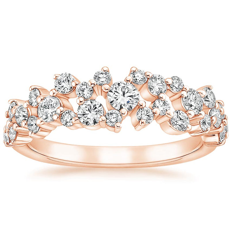 0.65ct Moissanite Wedding Band, Delicate Half Eternity Ring, Available in White Gold, Yellow Gold, Rose Gold  or Platinum