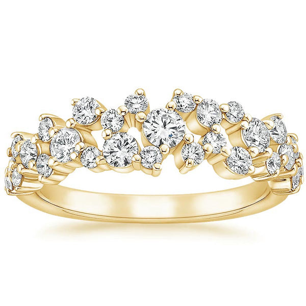 0.65ct Moissanite Wedding Band, Delicate Half Eternity Ring, Available in White Gold, Yellow Gold, Rose Gold  or Platinum