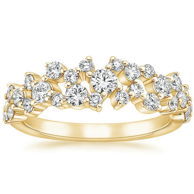 0.65ct Moissanite Wedding Band, Delicate Half Eternity Ring, Available in White Gold, Yellow Gold, Rose Gold  or Platinum