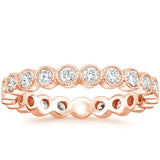 0.65ct Vintage Moissanite Wedding Band, Delicate Full Eternity Ring,  Available in White Gold, Yellow Gold, Rose Gold  or Platinum