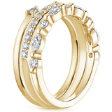 0.65ct Moissanite Wedding Band Set, Half Eternity Rings,  Available in White Gold, Yellow Gold, Rose Gold  or Platinum