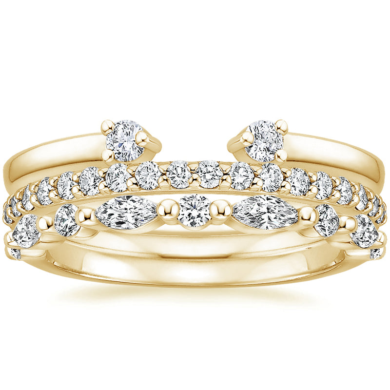 0.65ct Moissanite Wedding Band Set, Half Eternity Rings,  Available in White Gold, Yellow Gold, Rose Gold  or Platinum