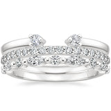0.65ct Moissanite Wedding Band Set, Half Eternity Rings,  Available in White Gold, Yellow Gold, Rose Gold  or Platinum