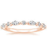 0.65ct Moissanite Wedding Band Set, Half Eternity Rings,  Available in White Gold, Yellow Gold, Rose Gold  or Platinum
