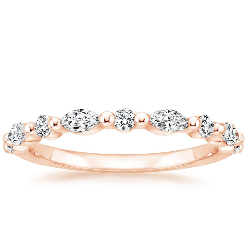 0.65ct Moissanite Wedding Band Set, Half Eternity Rings,  Available in White Gold, Yellow Gold, Rose Gold  or Platinum