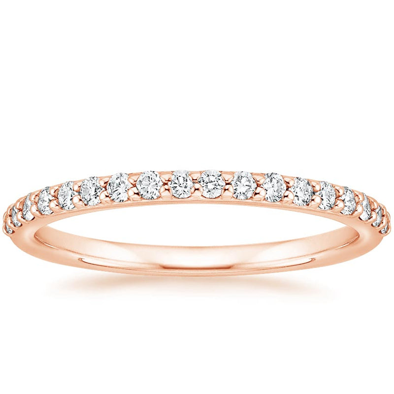 0.65ct Moissanite Wedding Band Set, Half Eternity Rings,  Available in White Gold, Yellow Gold, Rose Gold  or Platinum