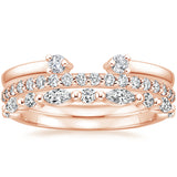 0.65ct Moissanite Wedding Band Set, Half Eternity Rings,  Available in White Gold, Yellow Gold, Rose Gold  or Platinum