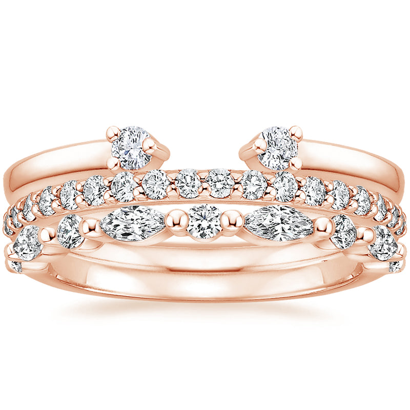 0.65ct Moissanite Wedding Band Set, Half Eternity Rings,  Available in White Gold, Yellow Gold, Rose Gold  or Platinum