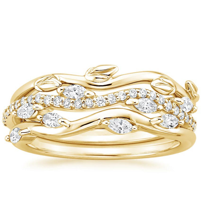 0.50ct Moissanite Wedding Band Set, Half Eternity Rings x3,  Available in White Gold, Yellow Gold, Rose Gold or Platinum